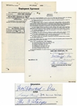 Three Stooges 28pp. Employment Contract for The Outer Space Picture -- Signed by Moe Howard, Larry Fine & Joe DeRita